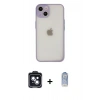 MARSİLYAN™- iPhone 14 Kılıf Ahenk Çizgi Serisi - Siyah Joko Magic 5D Cam + PVD Metal Kamera Lens - SH