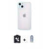 MARSİLYAN™- iPhone 14 Kılıf Ahenk Çizgi Serisi - Siyah Joko Magic 5D Cam + PVD Metal Kamera Lens - SH