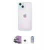 MARSİLYAN™- iPhone 14 Kılıf Ahenk Çizgi Serisi - Siyah Joko Magic 5D Cam + Raze Metal Kamera Lens - GS