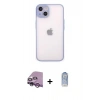 MARSİLYAN™- iPhone 14 Kılıf Ahenk Çizgi Serisi - Siyah Joko Magic 5D Cam + Raze Metal Kamera Lens - MR