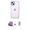 MARSİLYAN™- iPhone 14 Kılıf Ahenk Çizgi Serisi - Siyah Joko Magic 5D Cam + Raze Metal Kamera Lens - SH