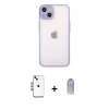 MARSİLYAN™- iPhone 14 Kılıf Ahenk Çizgi Serisi - Siyah Joko Magic 5D Cam + Shine Kamera Lens - GI
