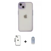 MARSİLYAN™- iPhone 14 Kılıf Ahenk Çizgi Serisi - Siyah Joko Magic 5D Cam + Shine Kamera Lens - GS