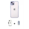 MARSİLYAN™- iPhone 14 Kılıf Ahenk Çizgi Serisi - Siyah Joko Magic 5D Cam + Shine Kamera Lens - SH