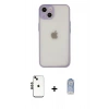 MARSİLYAN™- iPhone 14 Kılıf Ahenk Çizgi Serisi - Siyah Joko Magic 5D Cam + Shine Kamera Lens - SH