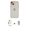 MARSİLYAN™- iPhone 14 Kılıf Ahenk Çizgi Serisi - Siyah Joko Magic 5D Cam + Shine Kamera Lens - SH