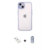MARSİLYAN™- iPhone 14 Kılıf Ahenk Çizgi Serisi - Siyah Joko Magic 5D Cam + Diamond Kamera Lens - SABE