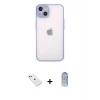 MARSİLYAN™- iPhone 14 Kılıf Ahenk Çizgi Serisi - Siyah Joko Magic 5D Cam + Diamond Kamera Lens - YL