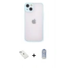 MARSİLYAN™- iPhone 14 Kılıf Ahenk Çizgi Serisi - Siyah Joko Magic 5D Cam + Diamond Kamera Lens - YL