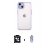 MARSİLYAN™- iPhone 14 Kılıf Ahenk Çizgi Serisi - Siyah Joko Magic 5D Cam + PVD Metal Kamera Lens - YL