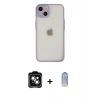 MARSİLYAN™- iPhone 14 Kılıf Ahenk Çizgi Serisi - Siyah Joko Magic 5D Cam + PVD Metal Kamera Lens - YL