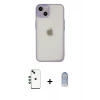MARSİLYAN™- iPhone 14 Kılıf Ahenk Çizgi Serisi - Siyah Joko Magic 5D Cam + Shine Kamera Lens - YL