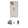 MARSİLYAN™- iPhone 14 Kılıf Ahenk Çizgi Serisi - Siyah Joko Magic 5D Hayalet Cam + Raze Metal Kamera Lens - GS