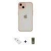 MARSİLYAN™- iPhone 14 Kılıf Ahenk Çizgi Serisi - Siyah Joko Magic 5D Hayalet Cam + Diamond Kamera Lens - KI