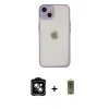 MARSİLYAN™- iPhone 14 Kılıf Ahenk Çizgi Serisi - Siyah Joko Magic 5D Hayalet Cam + PVD Metal Kamera Lens - MI