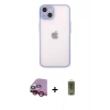 MARSİLYAN™- iPhone 14 Kılıf Ahenk Çizgi Serisi - Siyah Joko Magic 5D Hayalet Cam + Raze Metal Kamera Lens - KI