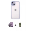 MARSİLYAN™- iPhone 14 Kılıf Ahenk Çizgi Serisi - Siyah Joko Magic 5D Hayalet Cam + Raze Metal Kamera Lens - SH