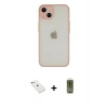 MARSİLYAN™- iPhone 14 Kılıf Ahenk Çizgi Serisi - Siyah Joko Magic 5D Hayalet Cam + Diamond Kamera Lens - SABE