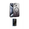 MARSİLYAN™- iPhone 14 Kılıf Ahenk Doku Özel Seri - Siyah 3D Antistatik Hayalet Cam Ekran Koruyucu