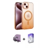 MARSİLYAN™- iPhone 14 Kılıf Ahenk Doku Özel Seri - Siyah Bilvis 5in1 3D Magic Cam Ekran Koruyucu + Raze Metal Kamera Lens - SH