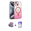 MARSİLYAN™- iPhone 14 Kılıf Ahenk Doku Özel Seri - Siyah Bilvis 5in1 3D Magic Cam Ekran Koruyucu + Raze Metal Kamera Lens - GS