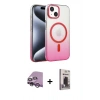 MARSİLYAN™- iPhone 14 Kılıf Ahenk Doku Özel Seri - Siyah Bilvis Hayalet Cam Ekran Koruyucu + Raze Metal Kamera Lens - MR
