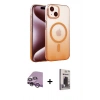 MARSİLYAN™- iPhone 14 Kılıf Ahenk Doku Özel Seri - Siyah Bilvis Hayalet Cam Ekran Koruyucu + Raze Metal Kamera Lens - MR