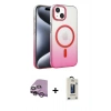MARSİLYAN™- iPhone 14 Kılıf Ahenk Doku Özel Seri - Siyah Bilvis Hayalet Cam Ekran Koruyucu + Raze Metal Kamera Lens - MR