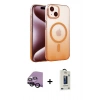 MARSİLYAN™- iPhone 14 Kılıf Ahenk Doku Özel Seri - Siyah Bilvis Hayalet Cam Ekran Koruyucu + Raze Metal Kamera Lens - SH