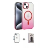 MARSİLYAN™- iPhone 14 Kılıf Ahenk Doku Özel Seri - Siyah Bilvis Hayalet Cam Ekran Koruyucu + Shine Kamera Lens - MI