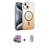 MARSİLYAN™- iPhone 14 Kılıf Ahenk Doku Özel Seri - Siyah Joko Magic 5D Cam + Raze Metal Kamera Lens - GS