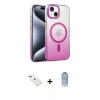 MARSİLYAN™- iPhone 14 Kılıf Ahenk Doku Özel Seri - Siyah Joko Magic 5D Cam + Diamond Kamera Lens - KI