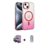 MARSİLYAN™- iPhone 14 Kılıf Ahenk Doku Özel Seri - Siyah Joko Magic 5D Cam + Raze Metal Kamera Lens - SH