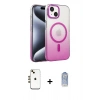 MARSİLYAN™- iPhone 14 Kılıf Ahenk Doku Özel Seri - Siyah Joko Magic 5D Cam + Shine Kamera Lens - GD