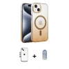 MARSİLYAN™- iPhone 14 Kılıf Ahenk Doku Özel Seri - Siyah Joko Magic 5D Cam + Shine Kamera Lens - GI
