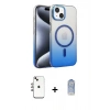 MARSİLYAN™- iPhone 14 Kılıf Ahenk Doku Özel Seri - Siyah Joko Magic 5D Cam + Shine Kamera Lens - GI