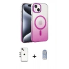 MARSİLYAN™- iPhone 14 Kılıf Ahenk Doku Özel Seri - Siyah Joko Magic 5D Cam + Shine Kamera Lens - GI