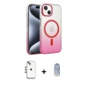 MARSİLYAN™- iPhone 14 Kılıf Ahenk Doku Özel Seri - Siyah Joko Magic 5D Cam + Shine Kamera Lens - GI