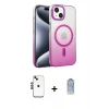 MARSİLYAN™- iPhone 14 Kılıf Ahenk Doku Özel Seri - Siyah Joko Magic 5D Cam + Shine Kamera Lens - SH