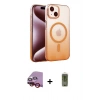MARSİLYAN™- iPhone 14 Kılıf Ahenk Doku Özel Seri - Siyah Joko Magic 5D Hayalet Cam + Raze Metal Kamera Lens - KI