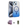 MARSİLYAN™- iPhone 14 Kılıf Ahenk Doku Özel Seri - Siyah Joko Magic 5D Hayalet Cam + Raze Metal Kamera Lens - KI