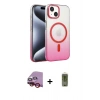 MARSİLYAN™- iPhone 14 Kılıf Ahenk Doku Özel Seri - Siyah Joko Magic 5D Hayalet Cam + Raze Metal Kamera Lens - KI