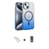 MARSİLYAN™- iPhone 14 Kılıf Ahenk Doku Özel Seri - Siyah Joko Magic 5D Hayalet Cam + Diamond Kamera Lens - PE