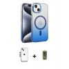 MARSİLYAN™- iPhone 14 Kılıf Ahenk Doku Özel Seri - Siyah Joko Magic 5D Hayalet Cam + Shine Kamera Lens - GS