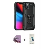 MARSİLYAN™- iPhone 14 Kılıf Ahenk Klasik Koleksiyonu - Şeffaf Pasifik Cam Ekran Koruyucu + Raze Metal Kamera Lens - KI
