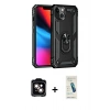 MARSİLYAN™- iPhone 14 Kılıf Ahenk Klasik Koleksiyonu - Şeffaf Pasifik Cam Ekran Koruyucu + PVD Metal Kamera Lens - TU