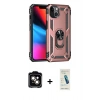 MARSİLYAN™- iPhone 14 Kılıf Ahenk Klasik Koleksiyonu - Şeffaf Pasifik Cam Ekran Koruyucu + PVD Metal Kamera Lens - TU