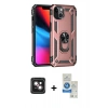 MARSİLYAN™- iPhone 14 Kılıf Ahenk Klasik Koleksiyonu - Şeffaf Royal Nano Ekran Koruyucu + PVD Metal Kamera Lens - PE
