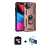 MARSİLYAN™- iPhone 14 Kılıf Ahenk Klasik Koleksiyonu - Siyah 3D Antistatik Cam Ekran Koruyucu + PVD Metal Kamera Lens - GS