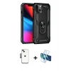 MARSİLYAN™- iPhone 14 Kılıf Ahenk Klasik Koleksiyonu - Siyah 3D Antistatik Cam Ekran Koruyucu + Shine Kamera Lens - SH